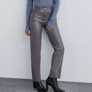 Aritzia Wilfred Melina Faux Leather Straight Leg Pants